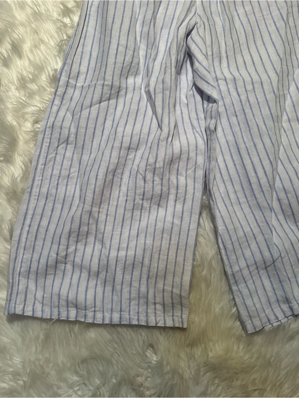 Martha Stewart Collection Women's Size Large Pull On Wide Leg Pant White Blue - Picture 7 of 9